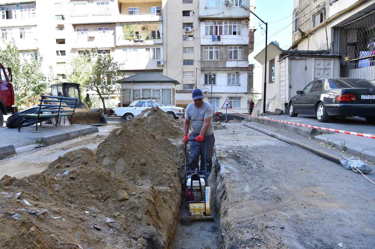 Yasamalda içməli su təchizatı yaxşılaşdırılır - FOTOLAR